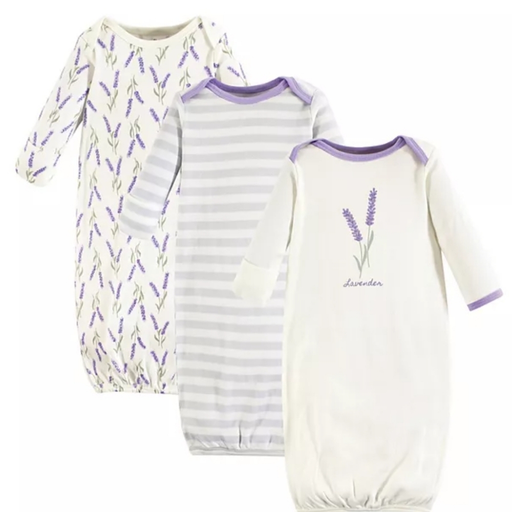 Lavender Baby Gown Set